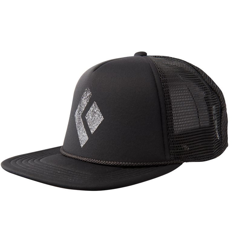 Black Diamond Flate Bill Trucker Hat Accessories Unisex Svarte | 543-ODSJRC