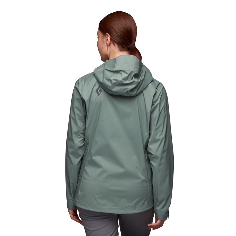 Black Diamond Stormline Stretch Rain Shell Jakke Dame Grønn | 473-OWLKUI