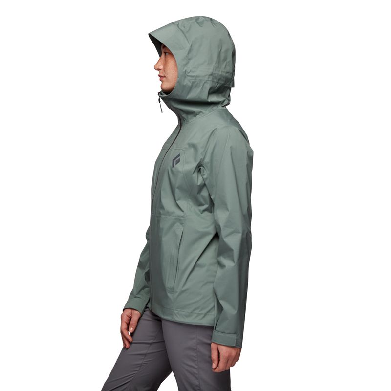 Black Diamond Stormline Stretch Rain Shell Jakke Dame Grønn | 473-OWLKUI