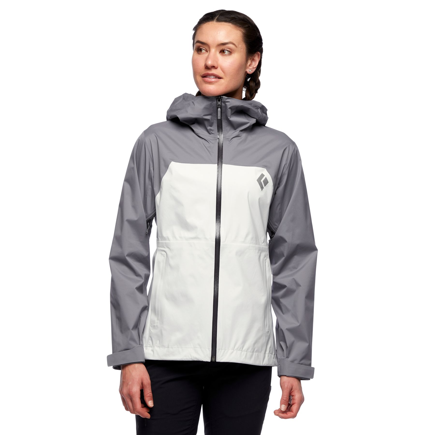 Black Diamond Stormline Stretch Rain Shell Jakke Dame Grå Hvite | 519-TOBDCG