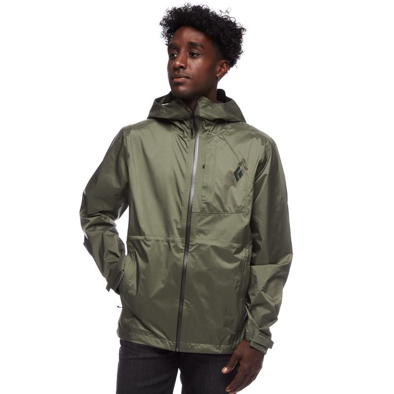 Black Diamond Treeline Rain Shell Jakke Herre Grønn | 693-CWXUOQ