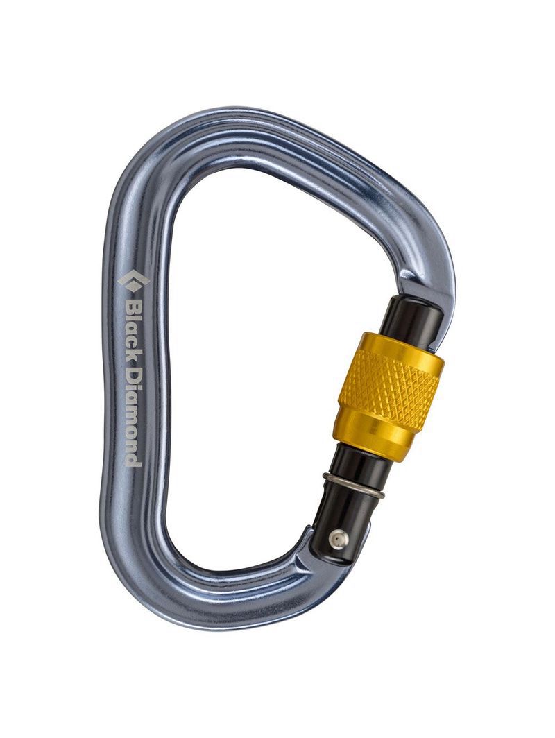 Black Diamond VaporLock Screwgate Karabiner Unisex Mørke Grå Gul | 968-KHFJMI